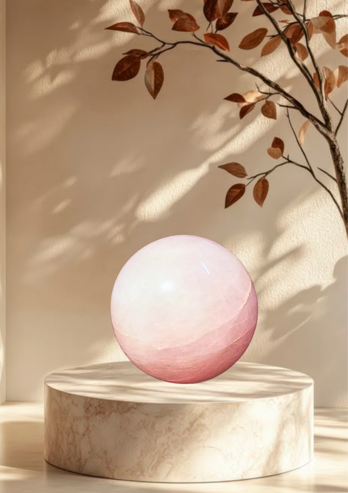 Energized Rose Quartz Sphere - 208 Gm
